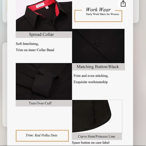 Womens Dress Shirts Regular Fit Long Sleeve Stretch Work Shirt ( BNIP ) - Picture 4 of 5